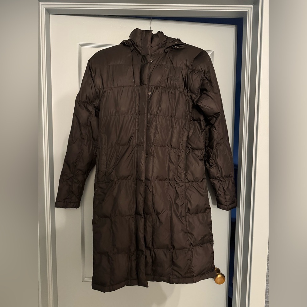 North Face Long Black Puffer - XS